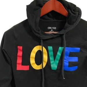 On Fire Crop Love Hoodie Jr M